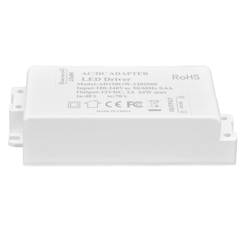 DC12V 24W 2A LED Driver Constant Voltage Multifunctional DIY LED Light Transformer AC 100‑240V