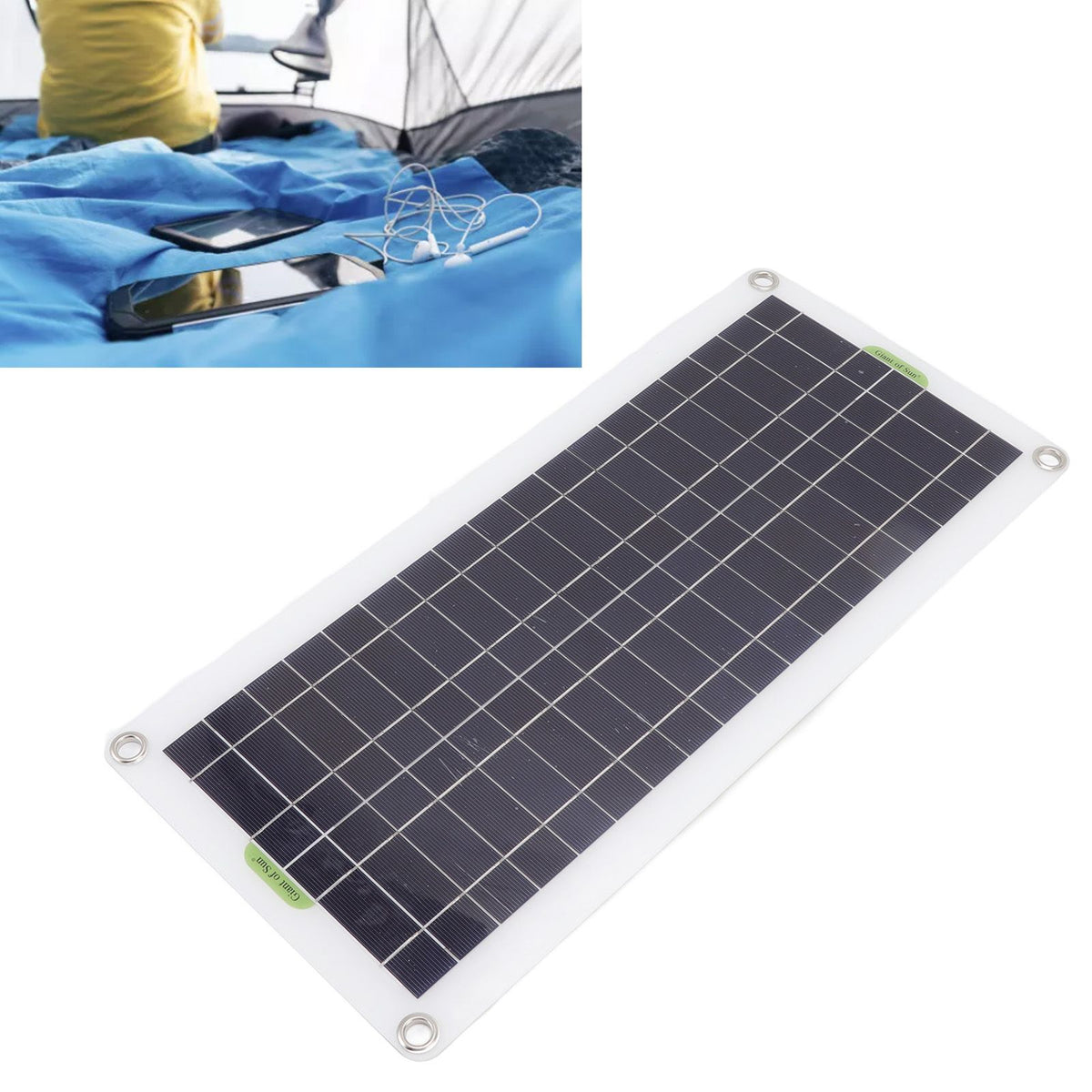 12V to 220V 30W Solar Charging Panel 220W Solar Inverter Battery Charger Kit for Camping Hiking 10A