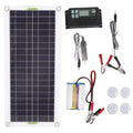 12V to 220V 30W Solar Charging Panel 220W Solar Inverter Battery Charger Kit for Camping Hiking 30A