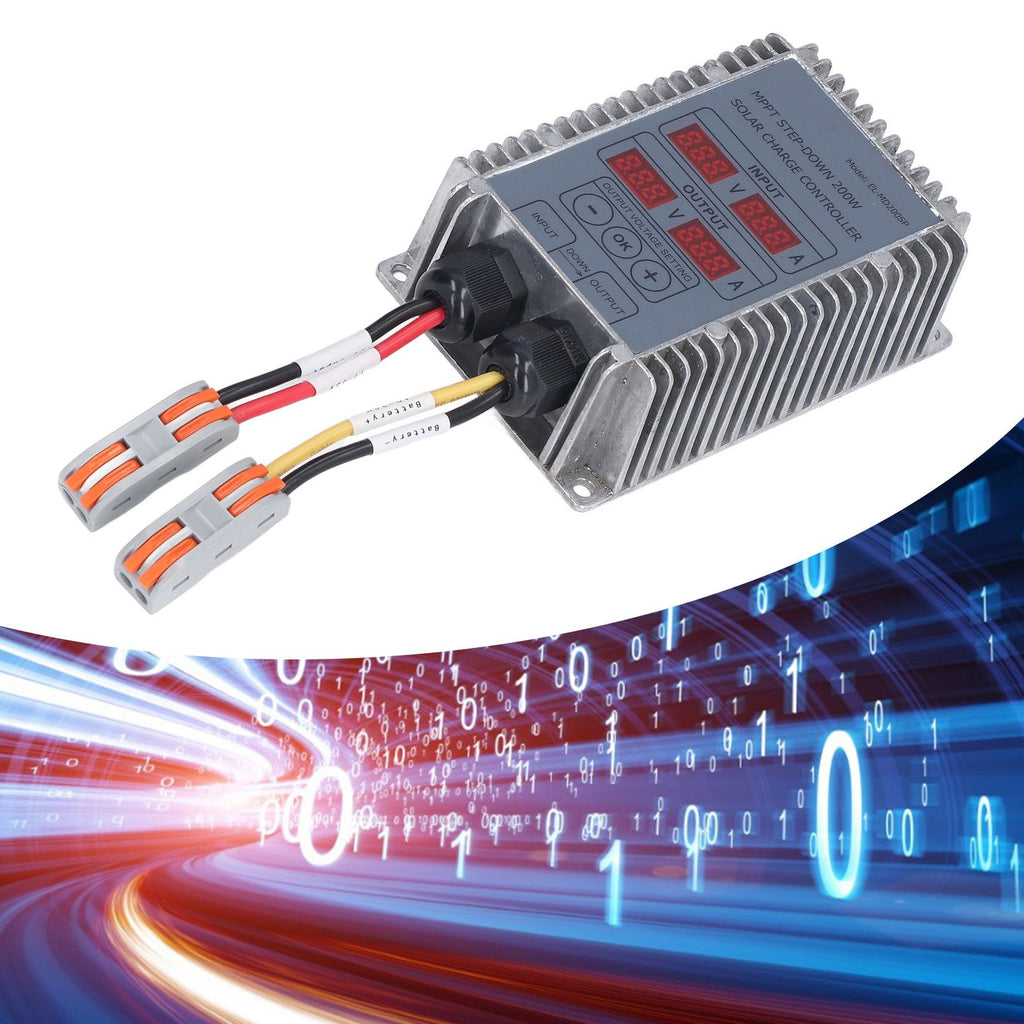 Solar Charge Controller MPPT Buck Charging 10‑30V Adjustable Control for Battery 200W