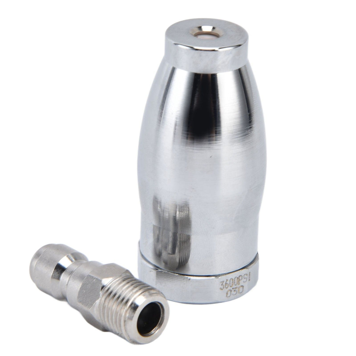 High Pressure Washer 3600PSI Rotating Turbo Nozzle with 1/4in Quick Connect Plug Stainless Steel Rotating Nozzle