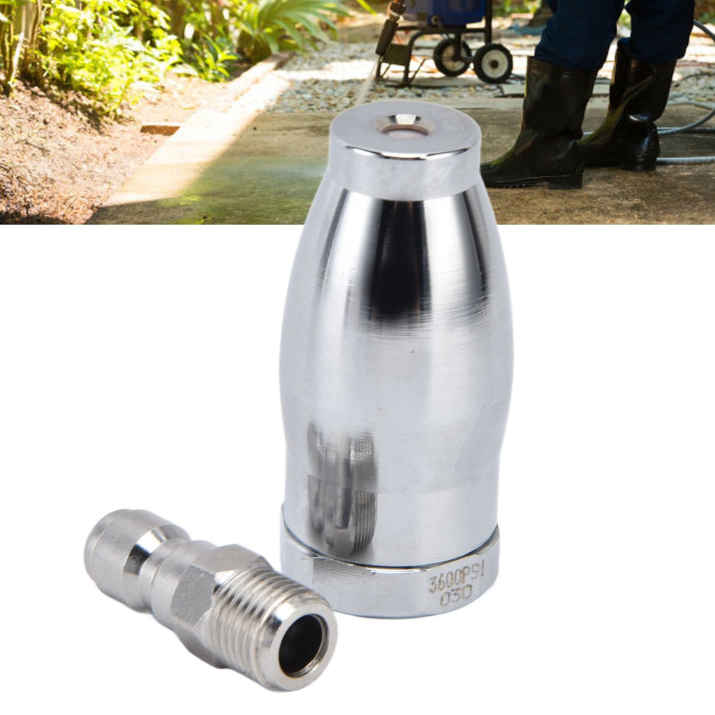 High Pressure Washer 3600PSI Rotating Turbo Nozzle with 1/4in Quick Connect Plug Stainless Steel Rotating Nozzle