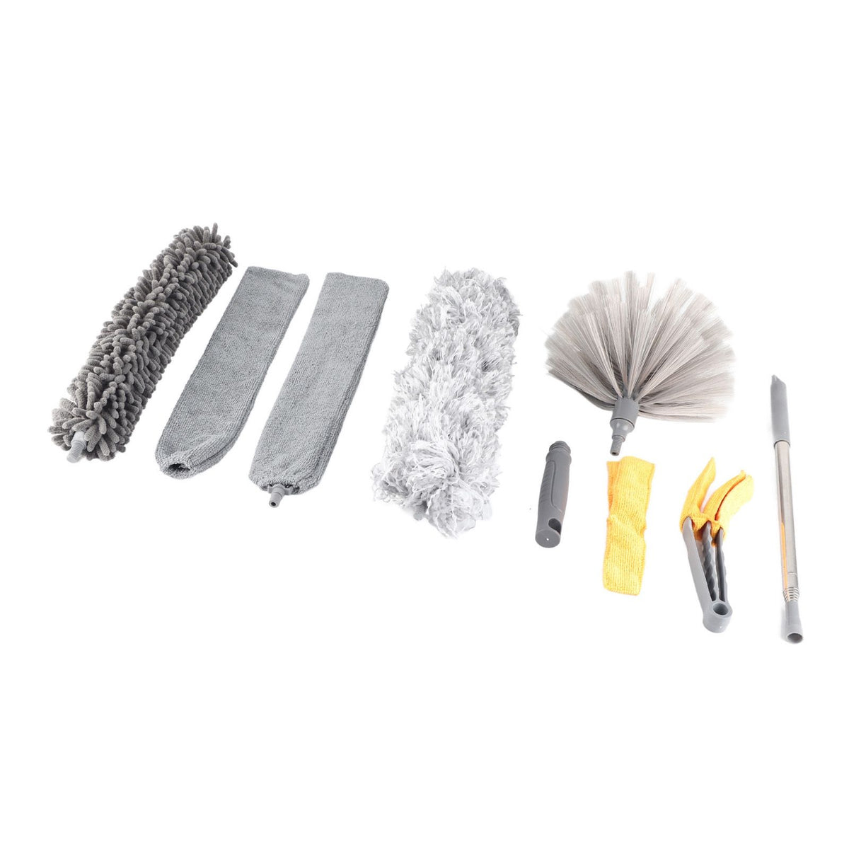 9pcs Microfiber Duster Kit Extendable Feather Duster House Cleaning Tool for Ceiling Fan Car