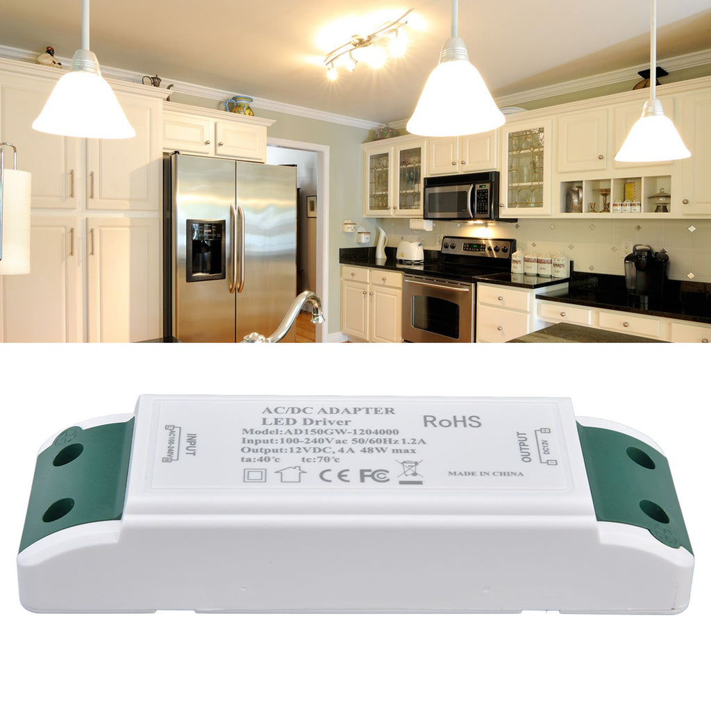 LED Power Driver 12V DC 48W 4A Constant Current Voltage Adapter 12V LED Power Transformer AC100‑240V