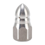 High Pressure Washer Spray Nozzle Stainless Steel Sewer Jetting Nozzle for Industrial Pipe Cleaning G1/4 Internal Thread