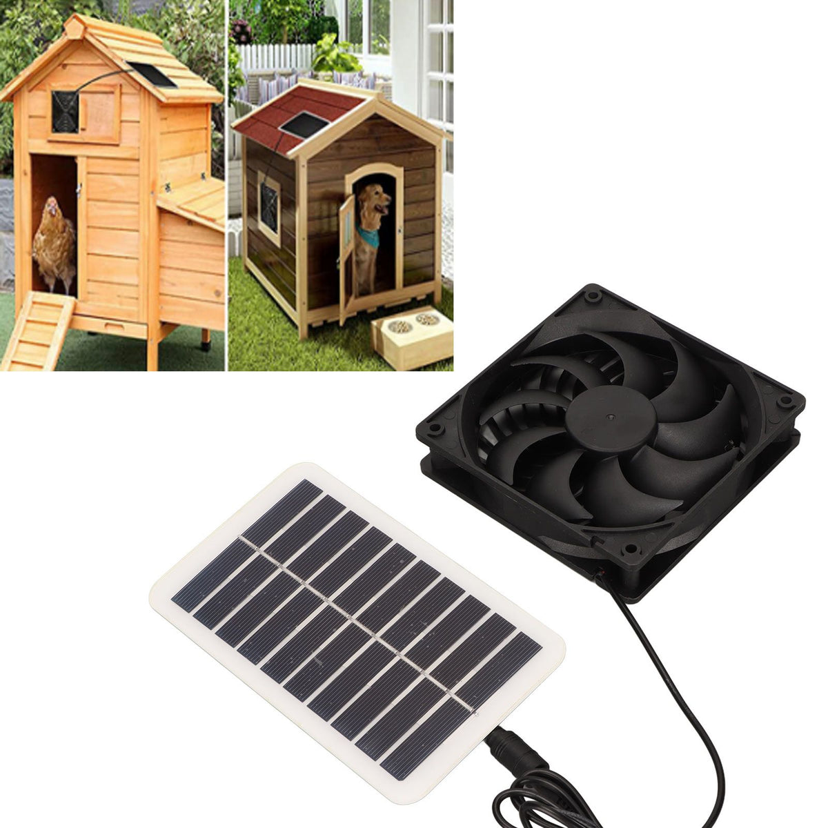 Solar Power Panel Exhaust Fan 15W Energy Saving Odor Removal Portable Solar Powered Air Extractor for Pet Houses RVs