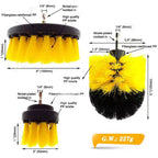 Electric Drill Brush Head Labor Saving Efficient Drill Brush Attachment Set for Kitchen Bathroom Yellow 4 Piece Set