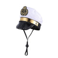 Halloween Captain Sailors Hat White Captain Hat Dog Cat Puppy Sailor for Halloween Party Cosplay Costume