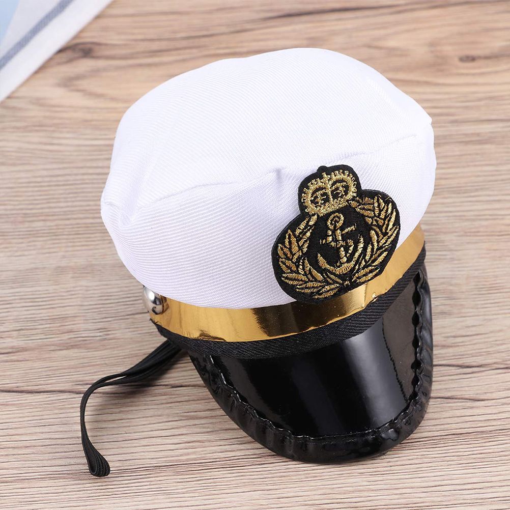 Halloween Captain Sailors Hat White Captain Hat Dog Cat Puppy Sailor for Halloween Party Cosplay Costume