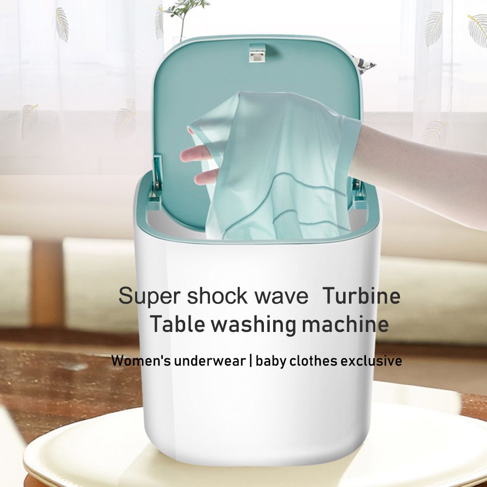 Ultrasonic Turbine Washing Machine Mini Turbo Portable Washing Machine for Underwear Baby Clothes USB Powered Travel RV Camping Laundry Washer