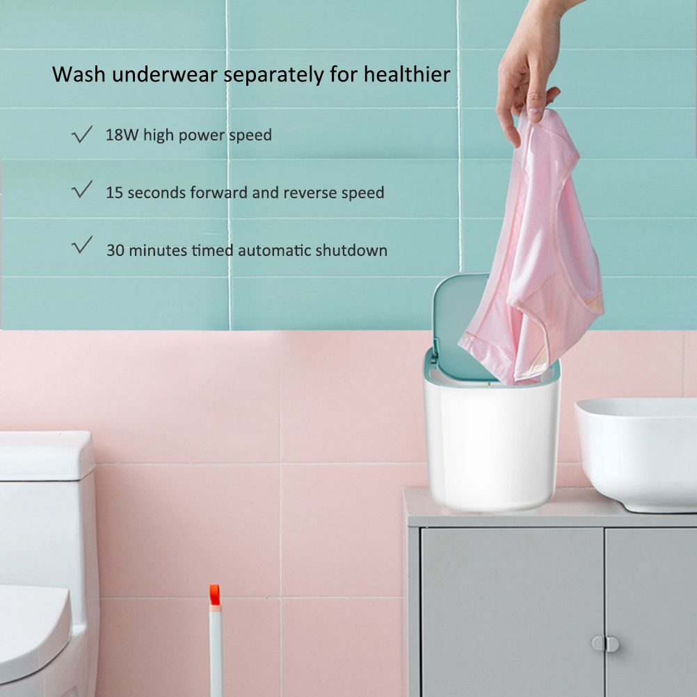 Ultrasonic Turbine Washing Machine Mini Turbo Portable Washing Machine for Underwear Baby Clothes USB Powered Travel RV Camping Laundry Washer