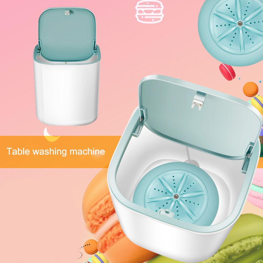 Ultrasonic Turbine Washing Machine Mini Turbo Portable Washing Machine for Underwear Baby Clothes USB Powered Travel RV Camping Laundry Washer
