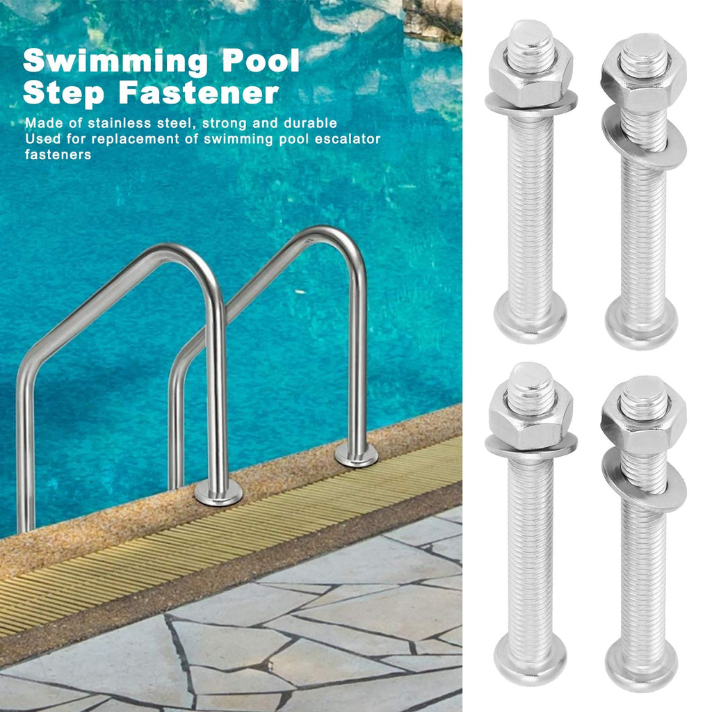 4 Sets Swimming Pool Step Fastener Bolts Nut Underwater Ladder Replacement Parts 7mm