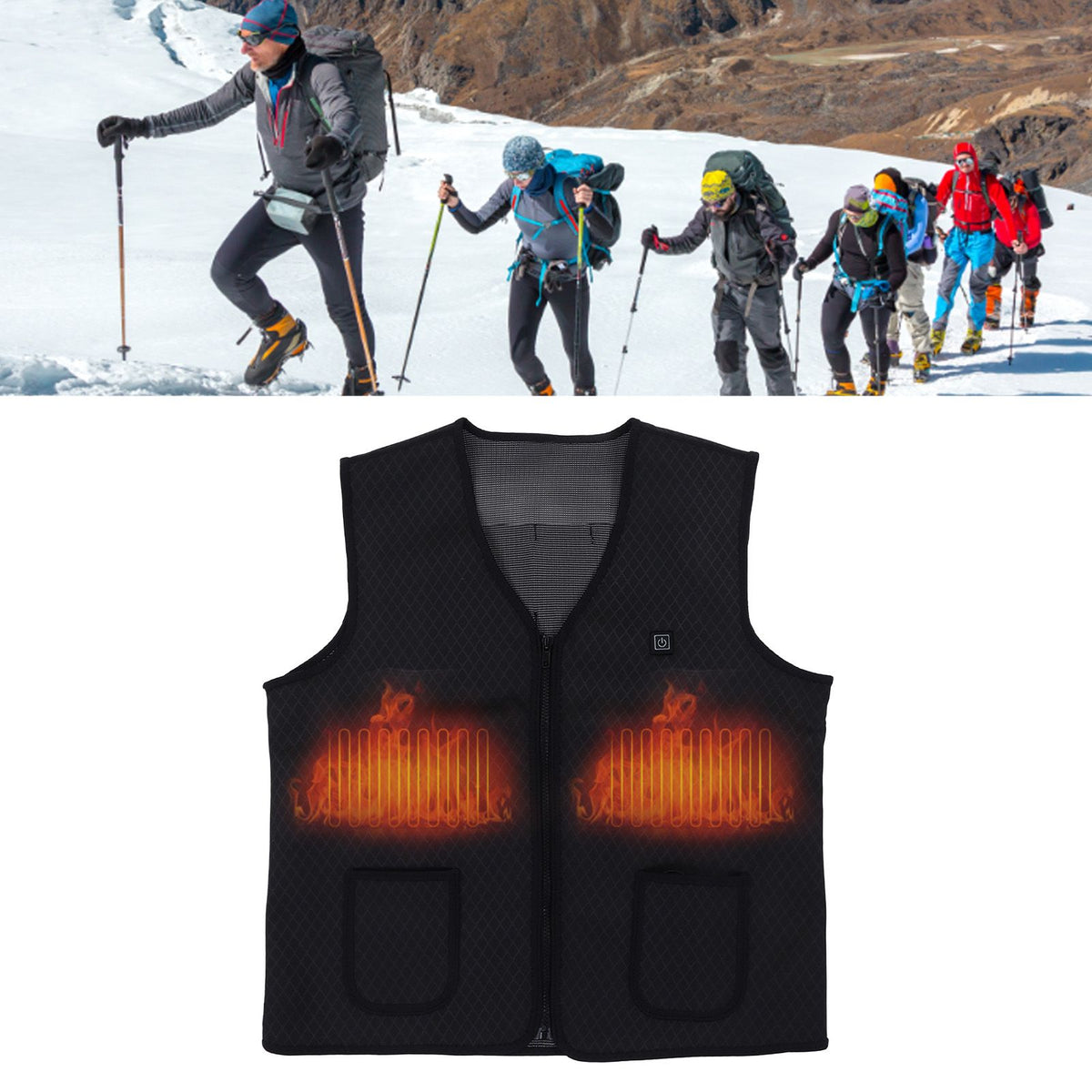 USB Electric Heated Vest Heating Vest Clothes with 3 Adjustable Levels for Men Women XL