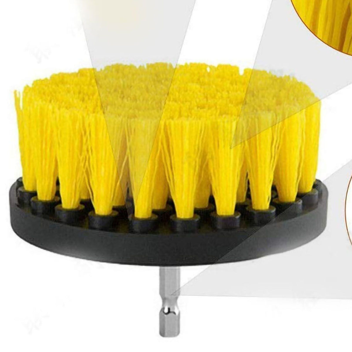 Electric Drill Brush Head Labor Saving Efficient Drill Brush Attachment Set for Kitchen Bathroom Yellow 3 Piece Set