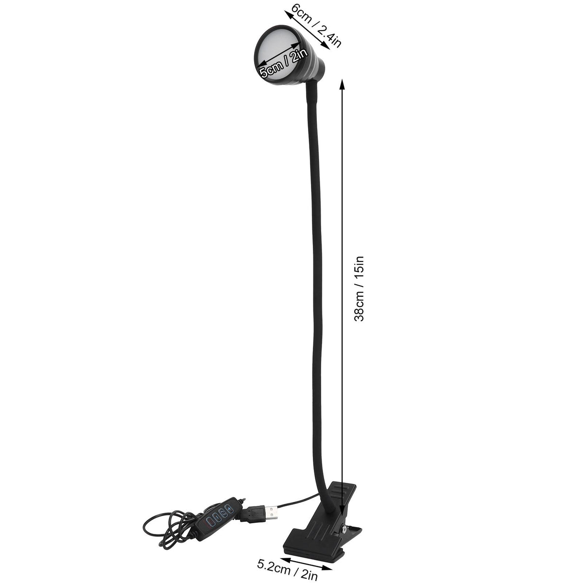 Adjustable Clip Lamp USB Learning Light Reading Eye Protection Lighting SuppliesBlack
