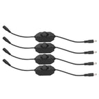 4Pcs 12V LED Brightness Dimmer Lamp Stepless Dimming Knob Controller Accessory Black
