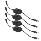 4Pcs 12V LED Brightness Dimmer Lamp Stepless Dimming Knob Controller Accessory Black