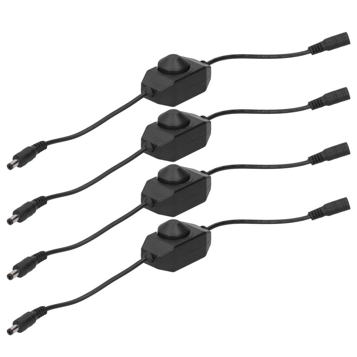 4Pcs 12V LED Brightness Dimmer Lamp Stepless Dimming Knob Controller Accessory Black