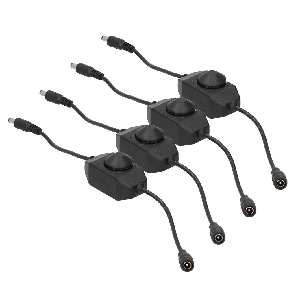 4Pcs 12V LED Brightness Dimmer Lamp Stepless Dimming Knob Controller Accessory Black