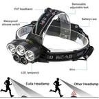 5 LED XM-L T6 XPE Headlight 15000 lumens LED USB Headlamp Camp Hike Emergency Light Fishing Out