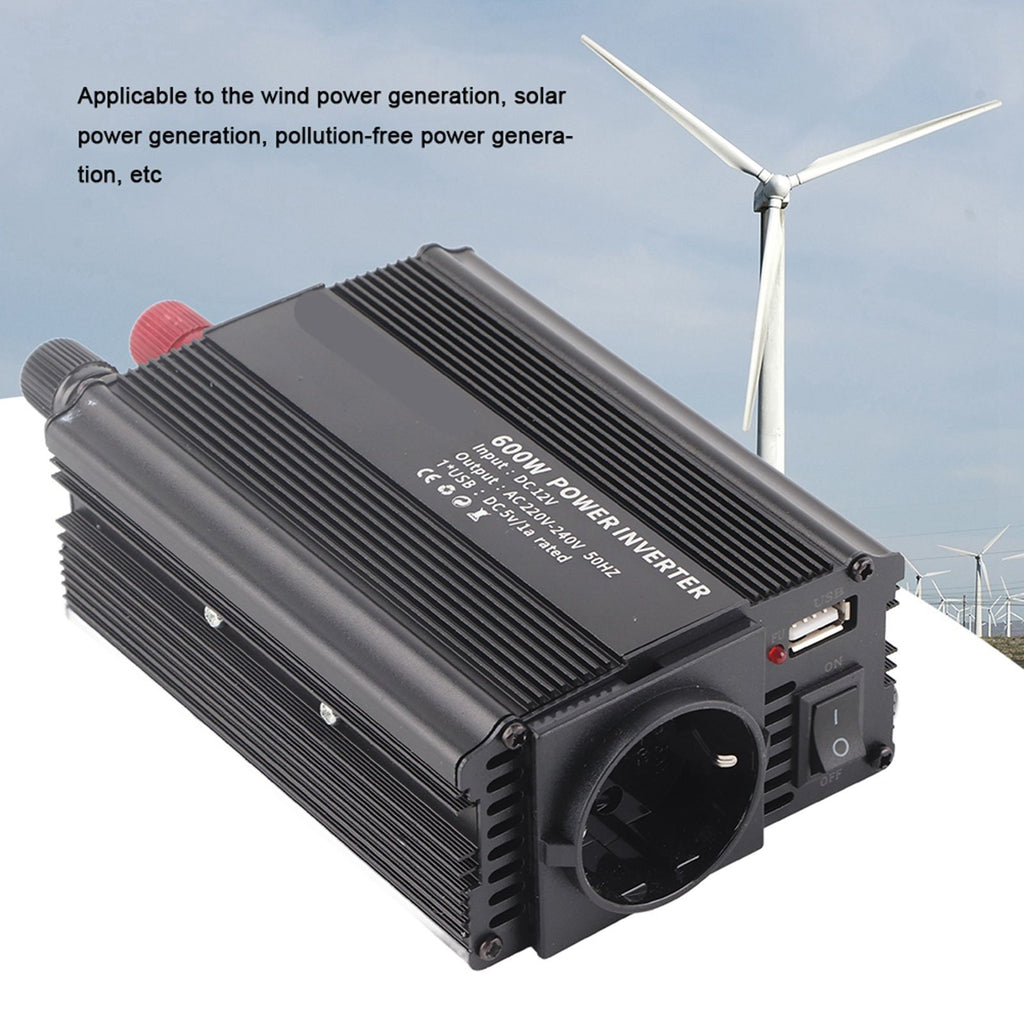 Correction Sine Wave Inverter 12 V Converter 220V 600W Power Converter with Solar Panel