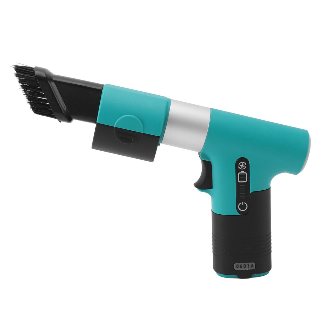 Electric Air Duster Blowing Suctioning Dual Purpose 120000 RPM 3000mAh 3 Gear Adjustable with 2 Nozzles Cordless Air Duster for Computer Car Green