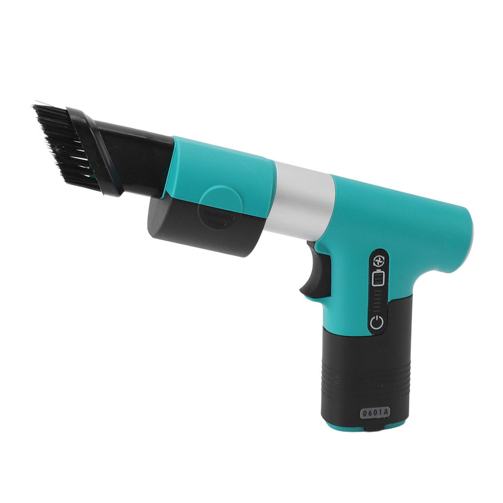 Electric Air Duster Blowing Suctioning Dual Purpose 120000 RPM 3000mAh 3 Gear Adjustable with 2 Nozzles Cordless Air Duster for Computer Car Green
