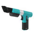 Electric Air Duster Blowing Suctioning Dual Purpose 120000 RPM 3000mAh 3 Gear Adjustable with 2 Nozzles Cordless Air Duster for Computer Car Green