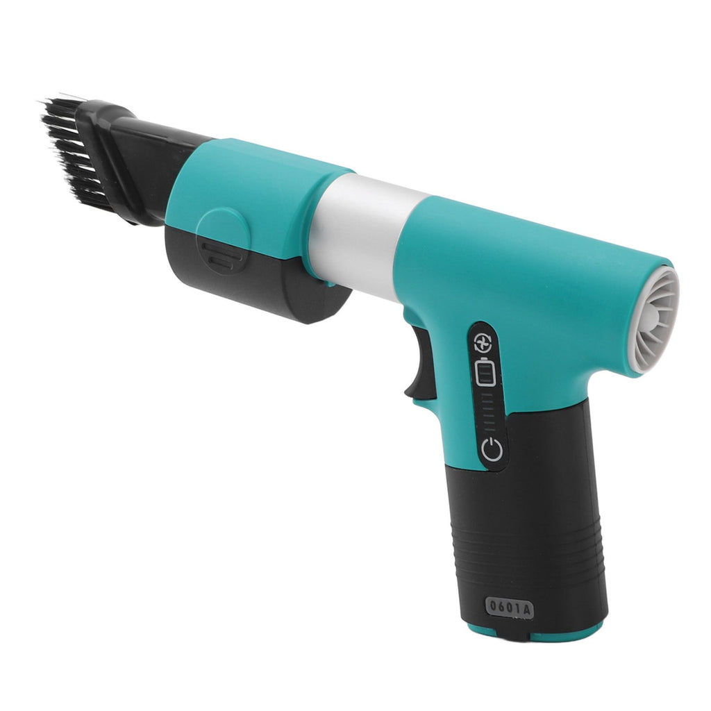 Electric Air Duster Blowing Suctioning Dual Purpose 120000 RPM 3000mAh 3 Gear Adjustable with 2 Nozzles Cordless Air Duster for Computer Car Green