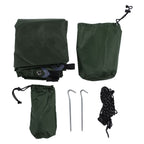 Camping Canopy Multifunctional Quadrangle Sunscreen Waterproof Tent Tarp Outdoor Hammock Tent for Camping Outdoor Beach OD Green
