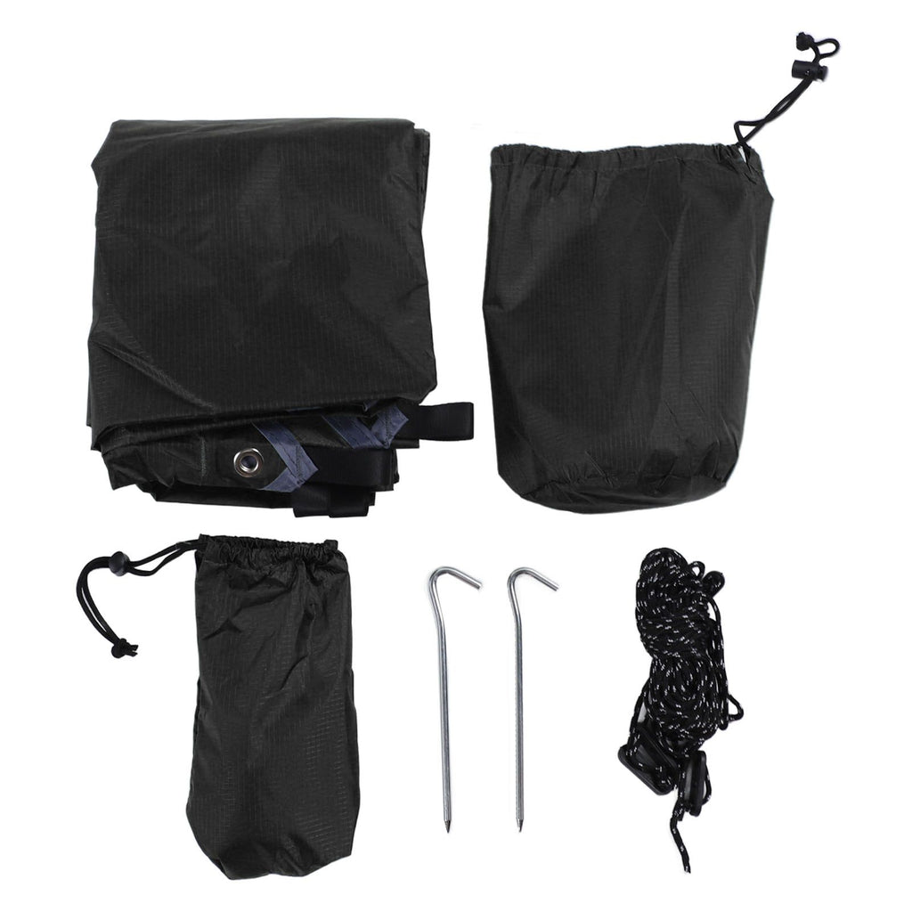 Camping Canopy Multifunctional Quadrangle Sunscreen Waterproof Tent Tarp Outdoor Hammock Tent for Camping Outdoor Beach Black