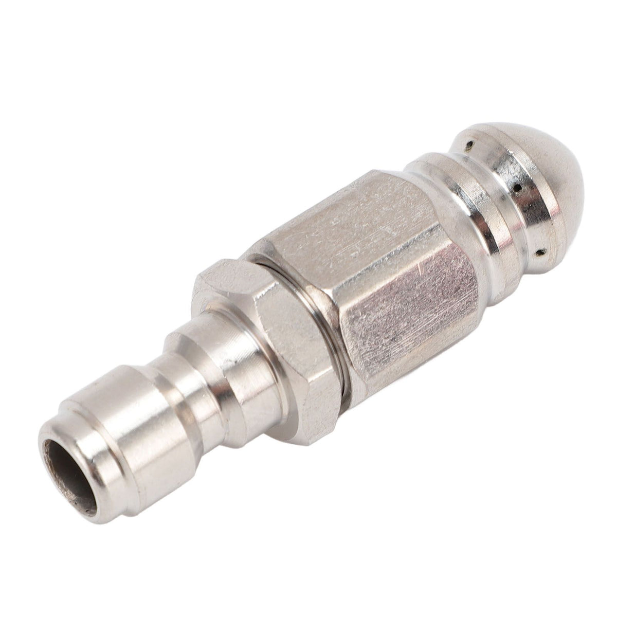 High Pressure Washer Jetter Nozzle Professional Stainless Steel 5000 PSI Sewer Jetter Nozzle with 1/4 Inch Quick Connector