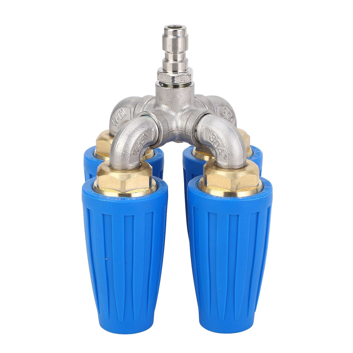 4 in 1 Pressure Washer Nozzle Blue 360° Rotating 4000psi 1/4 Inch Quick Connector Pressure Washer Turbo Nozzle for Vehicle Floor