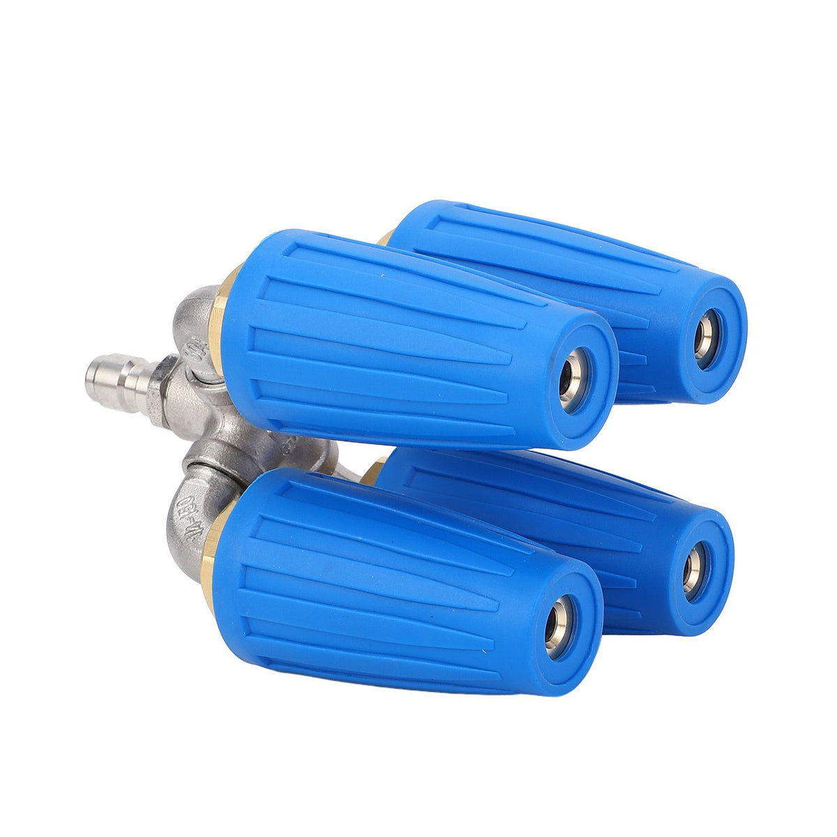 4 in 1 Pressure Washer Nozzle Blue 360° Rotating 4000psi 1/4 Inch Quick Connector Pressure Washer Turbo Nozzle for Vehicle Floor