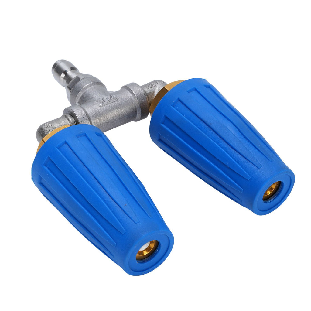 Pressure Washer Double Turbine Nozzle 1/4 Inch Stainless Steel 4000psi Double Rotating Turbo Nozzle for Garden Cars Cleaning Blue