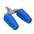 Pressure Washer Double Turbine Nozzle 1/4 Inch Stainless Steel 4000psi Double Rotating Turbo Nozzle for Garden Cars Cleaning Blue