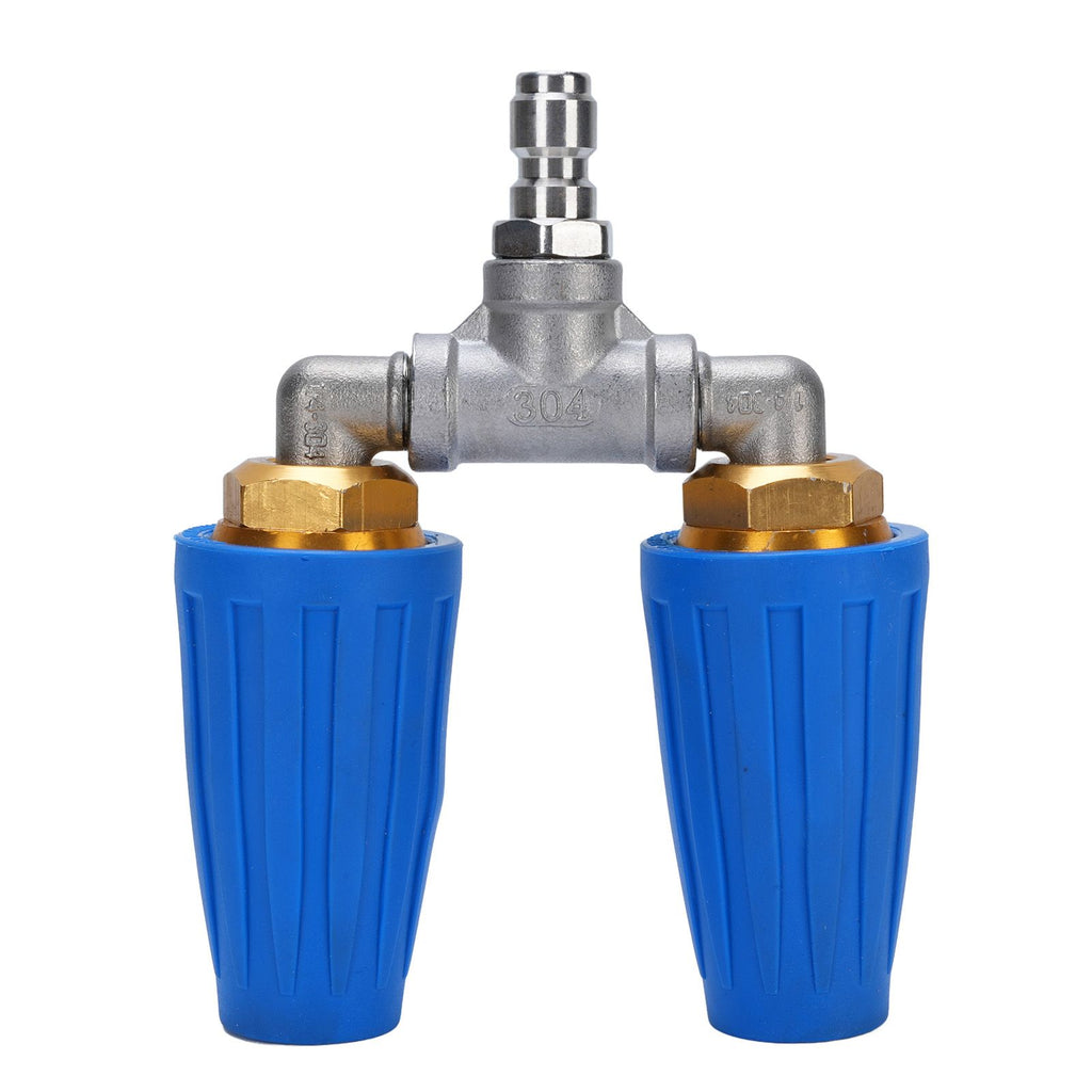 Pressure Washer Double Turbine Nozzle 1/4 Inch Stainless Steel 4000psi Double Rotating Turbo Nozzle for Garden Cars Cleaning Blue
