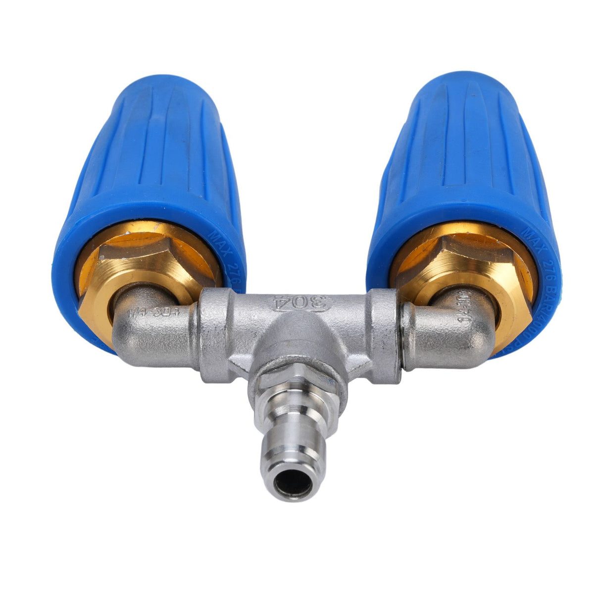 Pressure Washer Double Turbine Nozzle 1/4 Inch Stainless Steel 4000psi Double Rotating Turbo Nozzle for Garden Cars Cleaning Blue