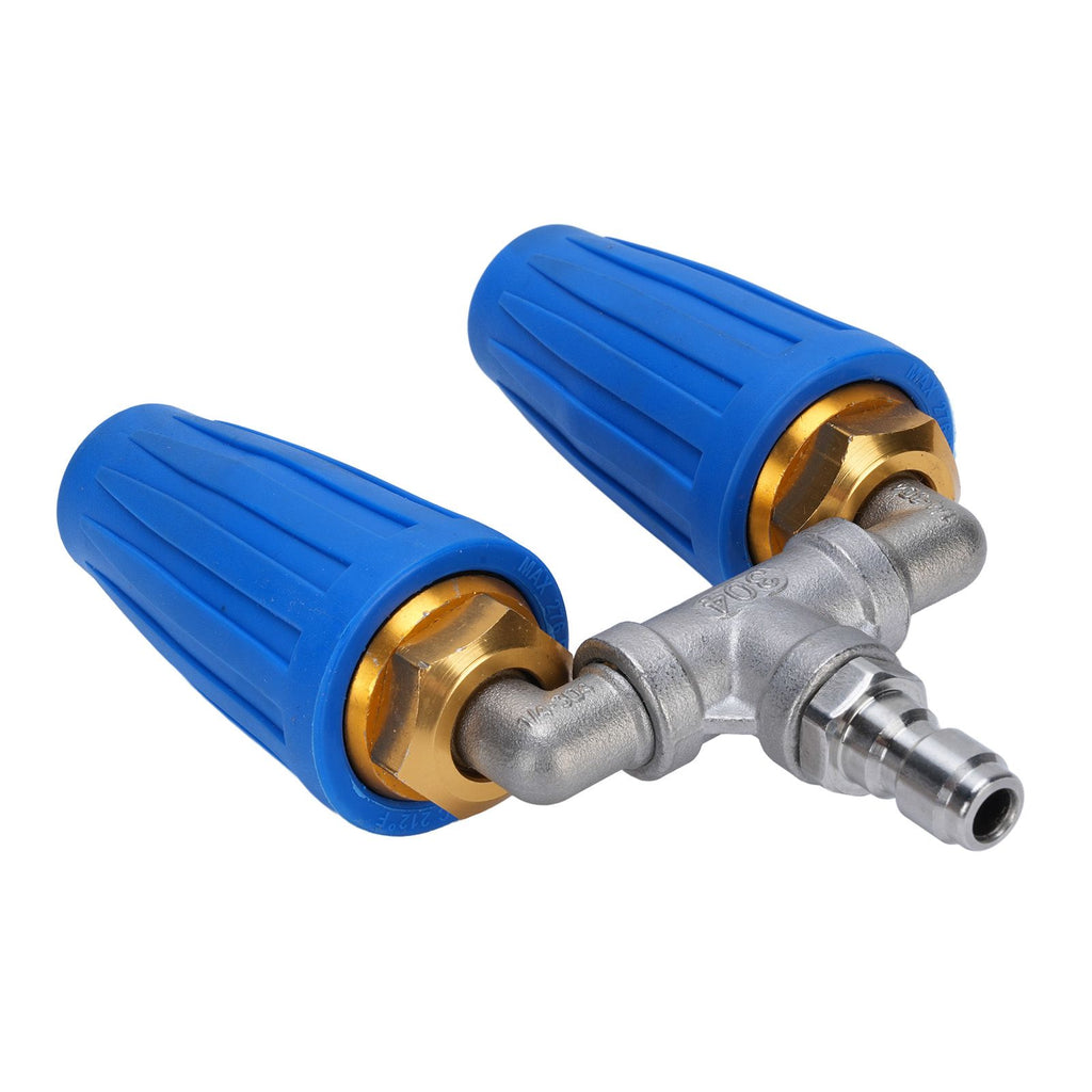 Pressure Washer Double Turbine Nozzle 1/4 Inch Stainless Steel 4000psi Double Rotating Turbo Nozzle for Garden Cars Cleaning Blue