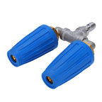 Pressure Washer Double Turbine Nozzle 1/4 Inch Stainless Steel 4000psi Double Rotating Turbo Nozzle for Garden Cars Cleaning Blue