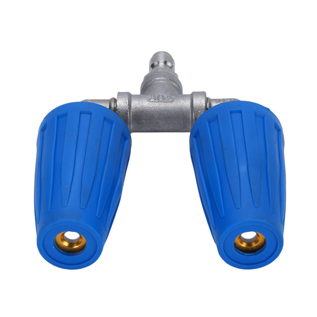 Pressure Washer Double Turbine Nozzle 1/4 Inch Stainless Steel 4000psi Double Rotating Turbo Nozzle for Garden Cars Cleaning Blue