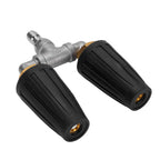 Pressure Washer Double Turbine Nozzle 1/4 Inch Stainless Steel 4000psi Double Rotating Turbo Nozzle for Garden Cars Cleaning Black