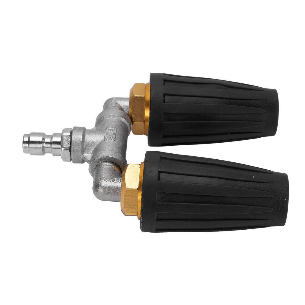 Pressure Washer Double Turbine Nozzle 1/4 Inch Stainless Steel 4000psi Double Rotating Turbo Nozzle for Garden Cars Cleaning Black