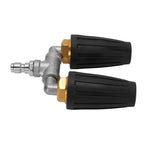 Pressure Washer Double Turbine Nozzle 1/4 Inch Stainless Steel 4000psi Double Rotating Turbo Nozzle for Garden Cars Cleaning Black