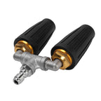 Pressure Washer Double Turbine Nozzle 1/4 Inch Stainless Steel 4000psi Double Rotating Turbo Nozzle for Garden Cars Cleaning Black