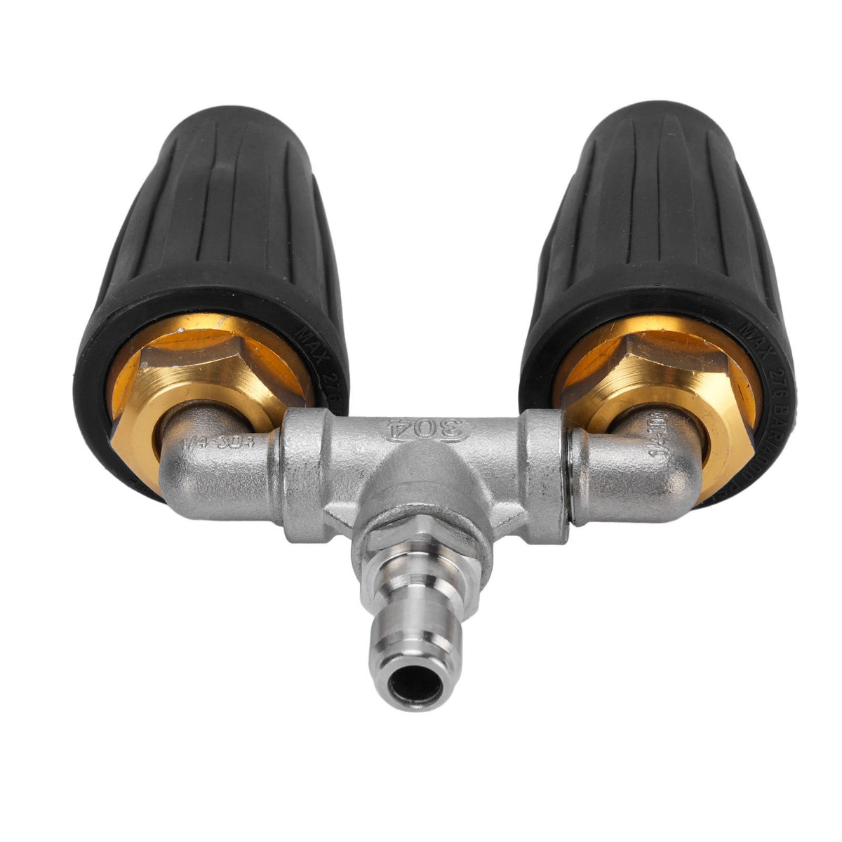 Pressure Washer Double Turbine Nozzle 1/4 Inch Stainless Steel 4000psi Double Rotating Turbo Nozzle for Garden Cars Cleaning Black