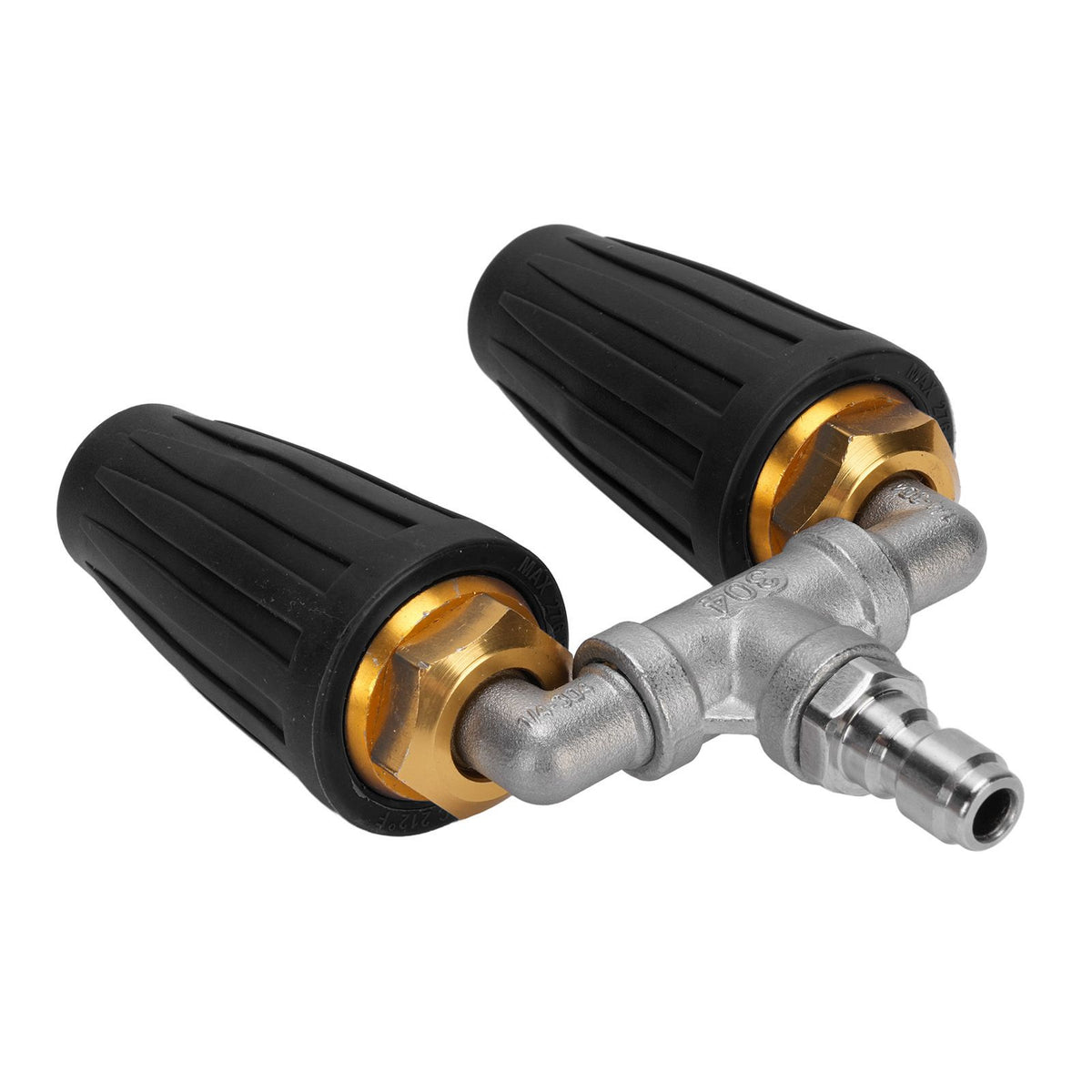 Pressure Washer Double Turbine Nozzle 1/4 Inch Stainless Steel 4000psi Double Rotating Turbo Nozzle for Garden Cars Cleaning Black