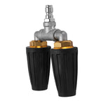Pressure Washer Double Turbine Nozzle 1/4 Inch Stainless Steel 4000psi Double Rotating Turbo Nozzle for Garden Cars Cleaning Black