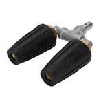 Pressure Washer Double Turbine Nozzle 1/4 Inch Stainless Steel 4000psi Double Rotating Turbo Nozzle for Garden Cars Cleaning Black